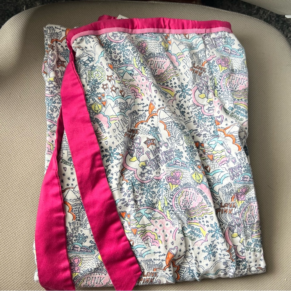 PINK Victoria’s Secret | white graphic pajama pants - S